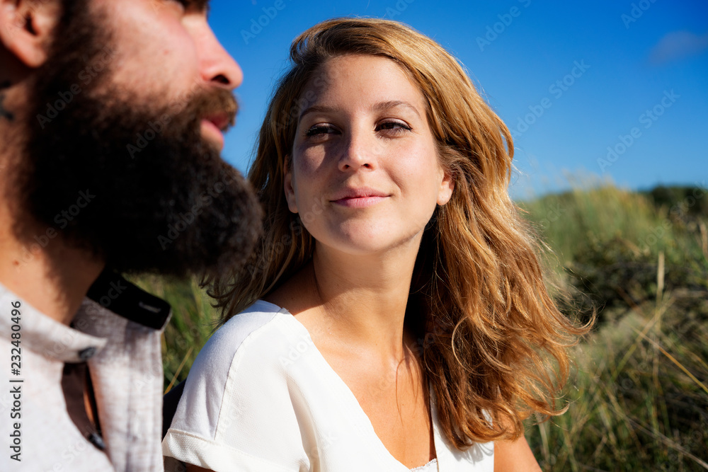 Portrait of a happy couple, spending time in nature Portrait of a happy couple, spending time in nature