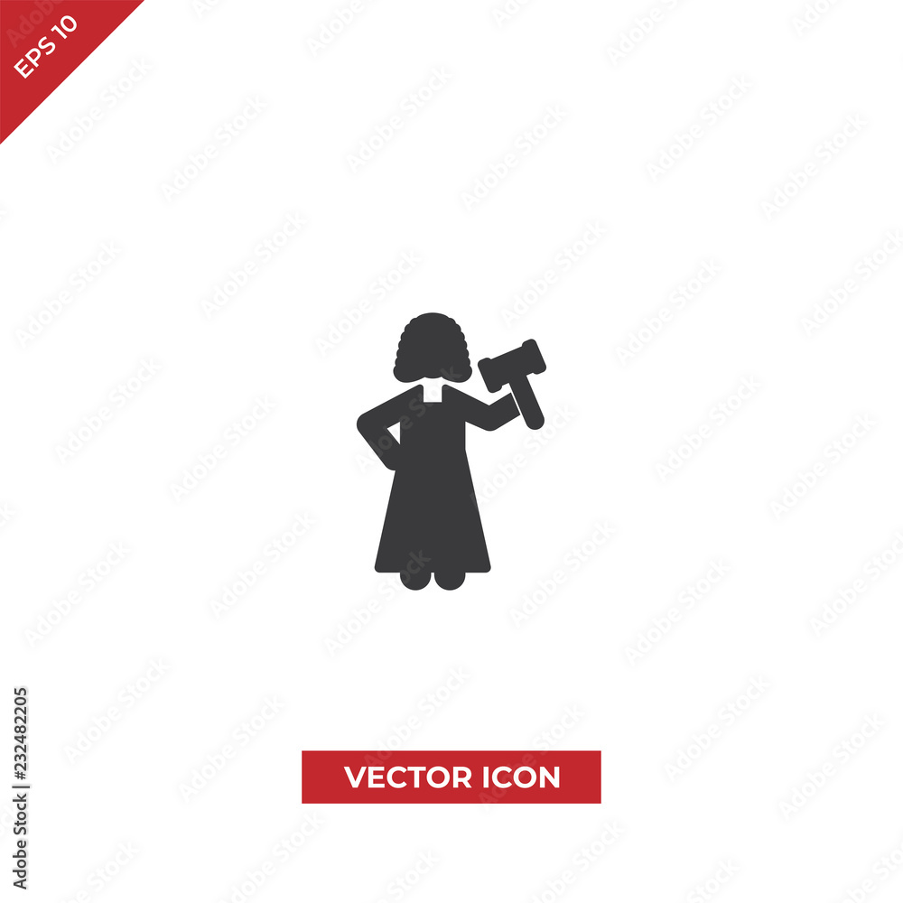 Woman judge vector icon