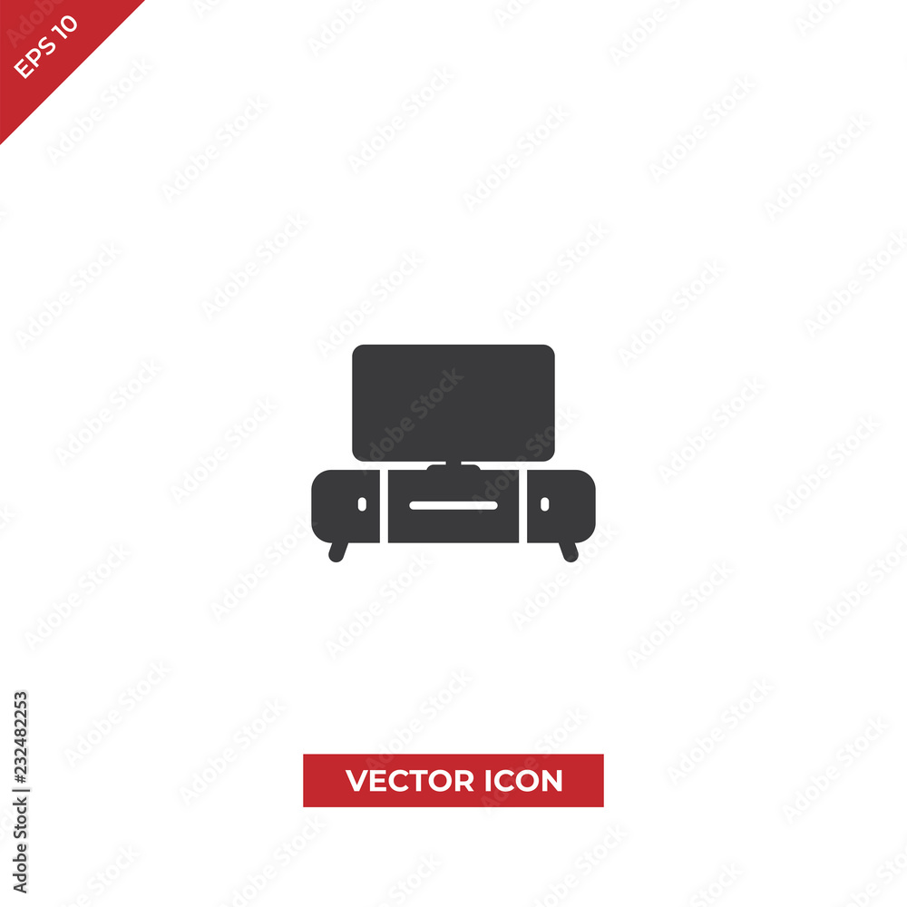 Tv table vector icon Tv table vector icon