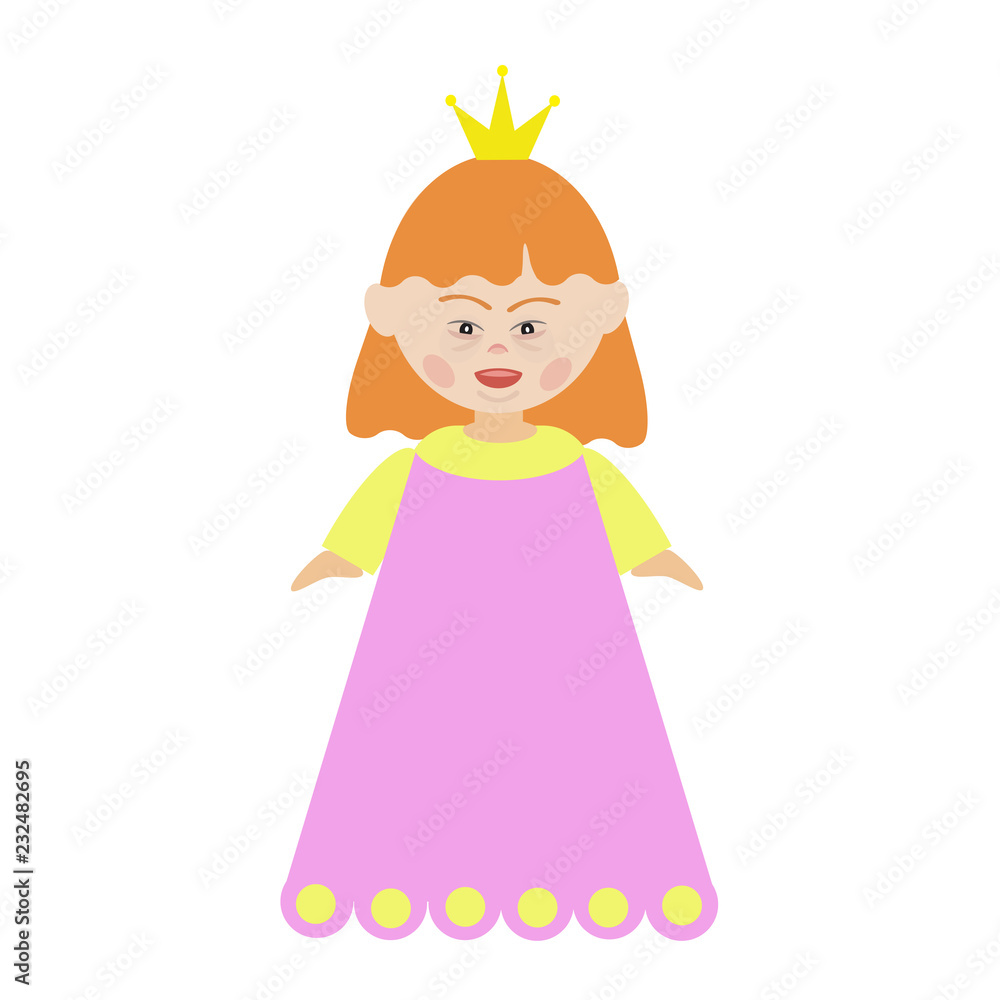 A child with Down syndrome. Simple vector illustration. Print for leaflets, brochures, articles, posters A child with Down syndrome. Simple vector illustration. Print for leaflets, brochures, articles, posters