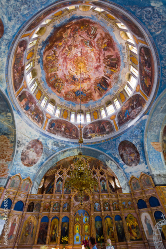 Myshkin, Russia - July 8, 2013: The interior of the old Cathedral of St. Nicholas in the ancient Russian city