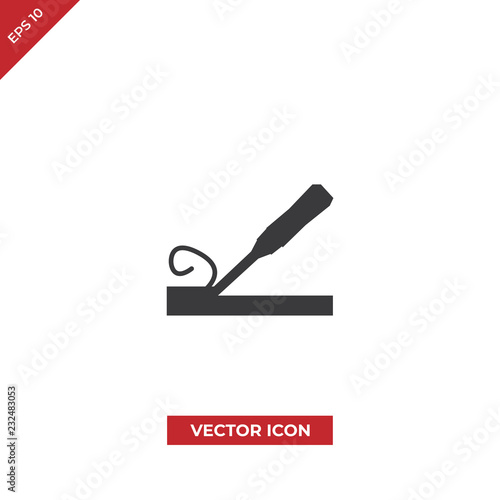 Wood chisel vector icon