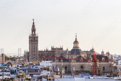 View over the rooftops of Seville onto the cathedral
