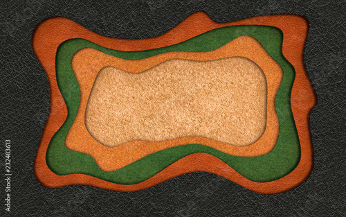 Leather texture cut abstract background with flowing liquid  cut