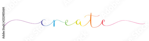 CREATE rainbow brush calligraphy banner