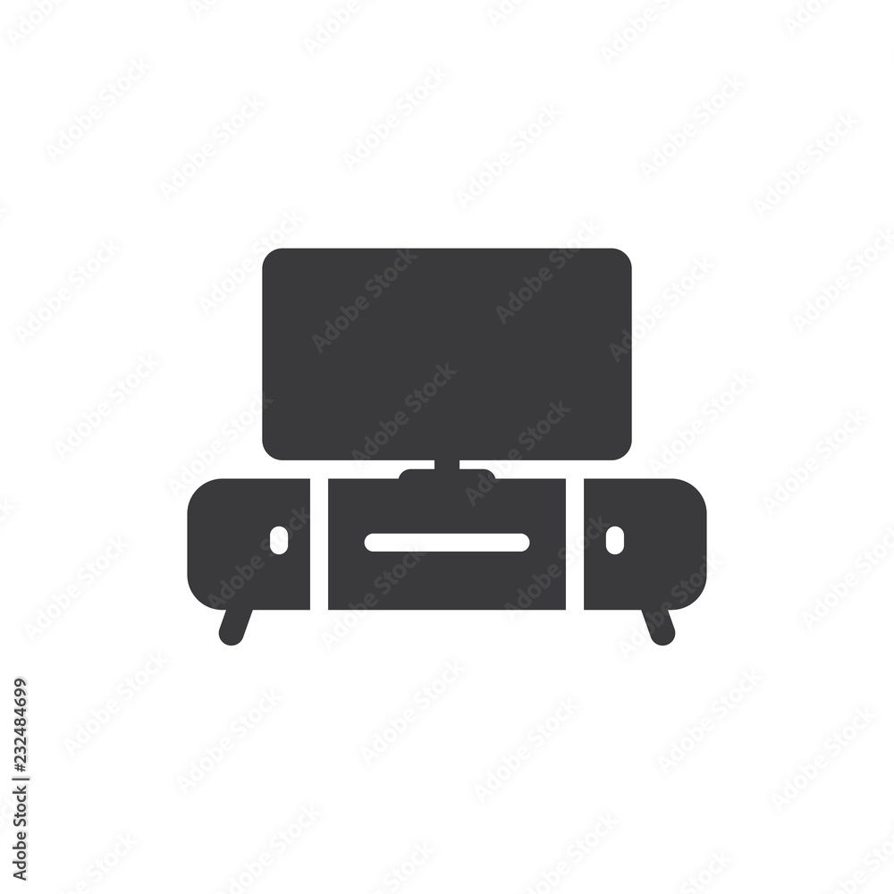 Tv table vector icon Tv table vector icon