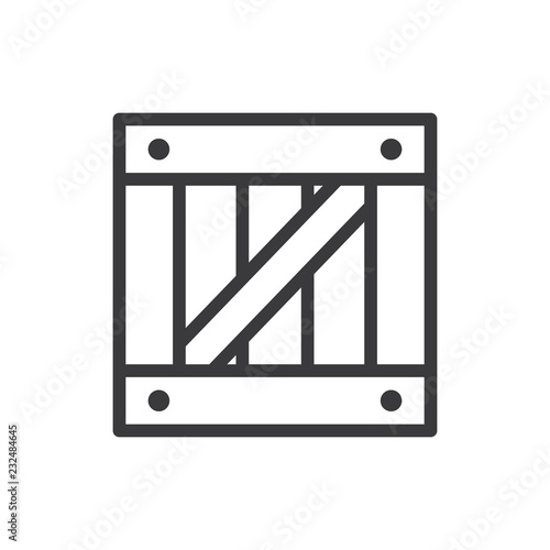 Wooden box vector icon