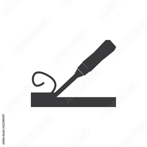 Wood chisel vector icon