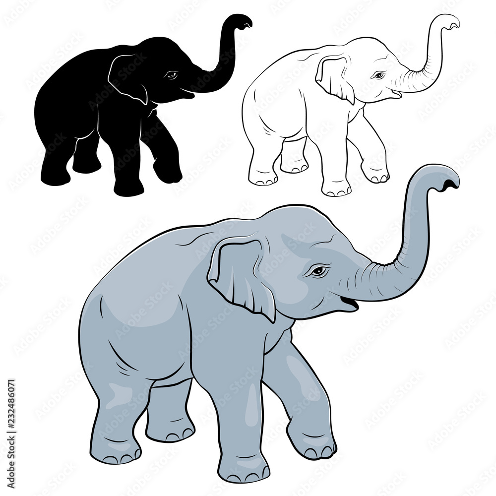 Naklejka premium Little Elephant - vector image