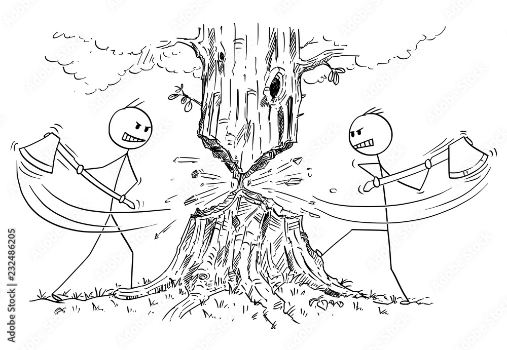 Tree Stumps Forest Clearing Drawing Stock Illustration - Download Image Now  - Tree Stump, Black And White, Black Color - iStock