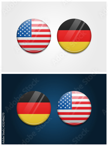 Free Download United States of America USA and Germany Round Flags - GFXLoad