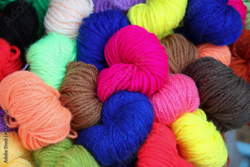 Yarn thread texture knitting colorful background