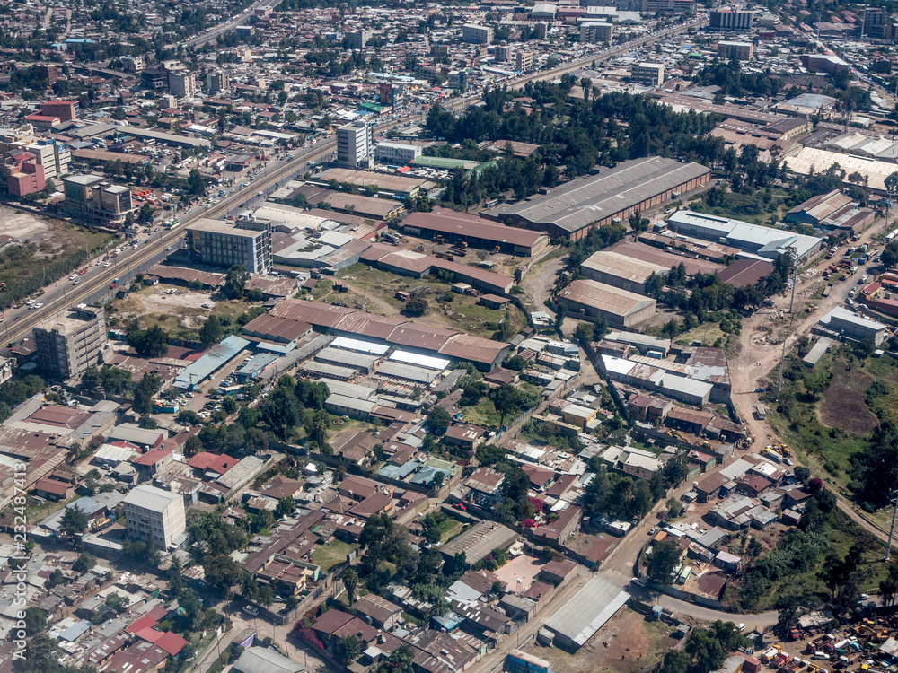 Aerial view of Addis Ababa, capital of Ethiopia.