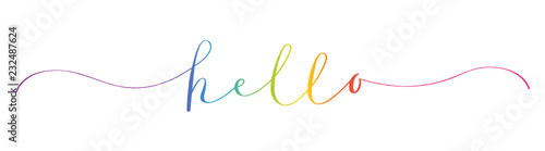 HELLO brush calligraphy banner