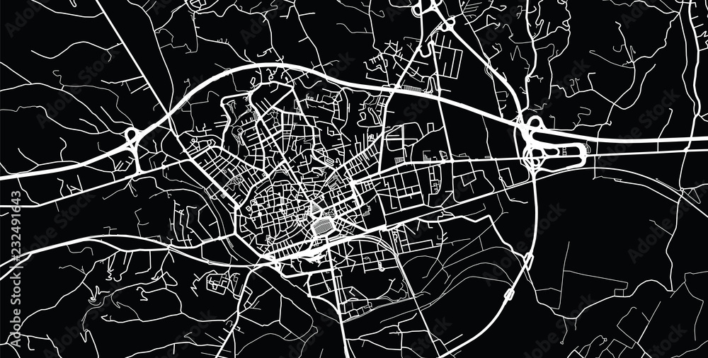 Urban vector city map of Asti, Italy