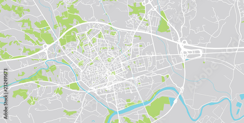Urban vector city map of Asti  Italy