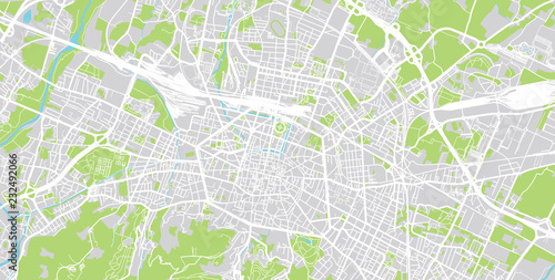 Urban vector city map of Bologna, Italy