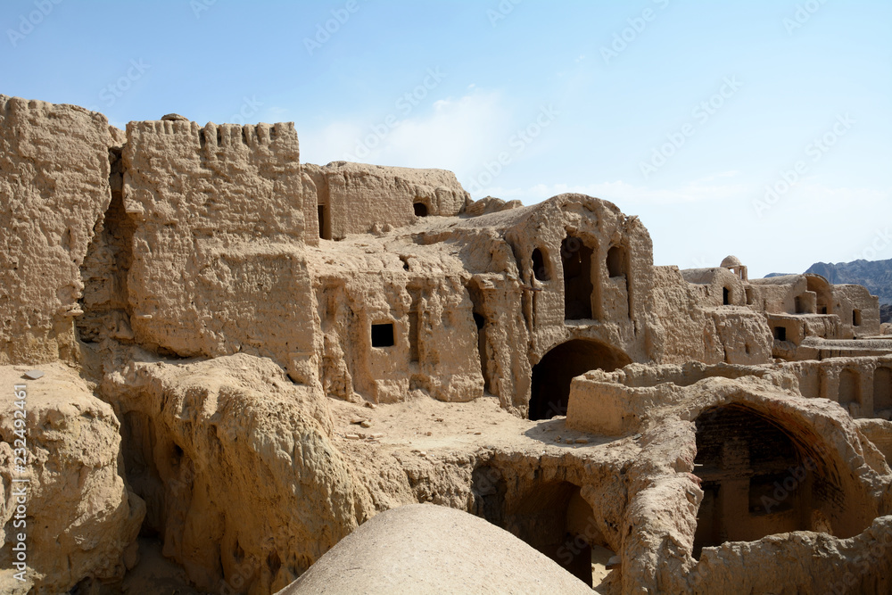 Ruins of anabandoned medieval village, Kharanaq, Iran