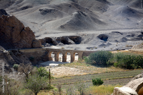 Ruins of anabandoned medieval village, Kharanaq, Iran photo