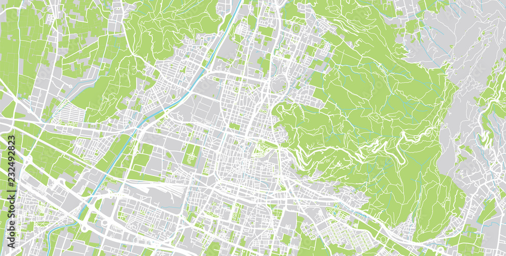 Urban vector city map of Brescia, Italy