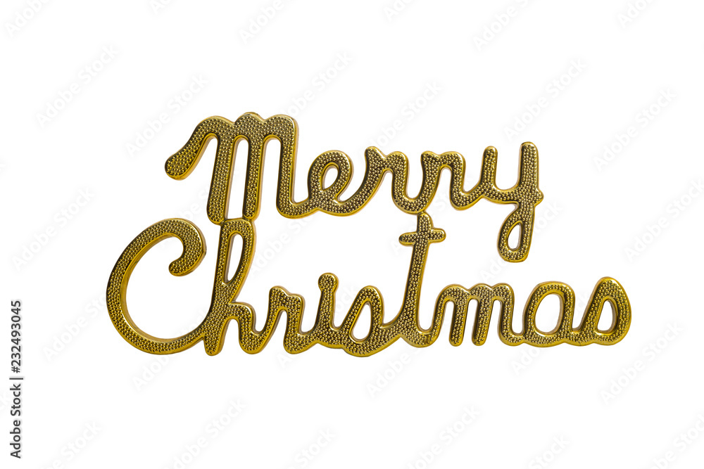 Fototapeta premium Christmas golden on a white background .
