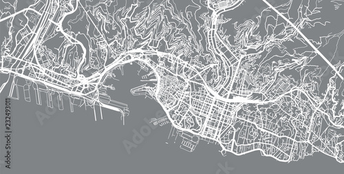 Urban vector city map of Genoa, Italy photo