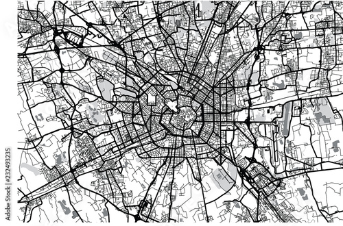 Canvas Print Urban vector city map of Milan, Italy