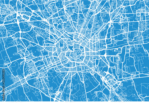 Valokuva Urban vector city map of Milan, Italy