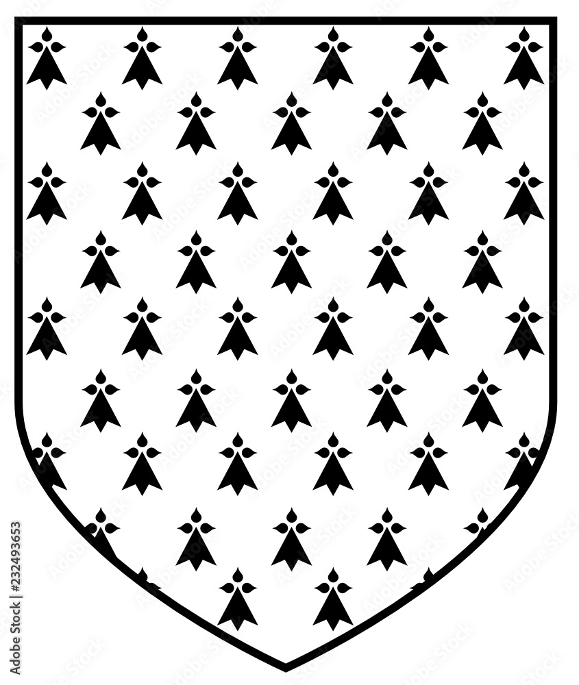 Naklejka premium Made in Brittany (Produit en Bretagne) vector logo and labels