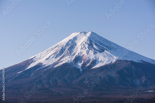 View of Fuji Mountain in winter, Yamanashi, Japan.