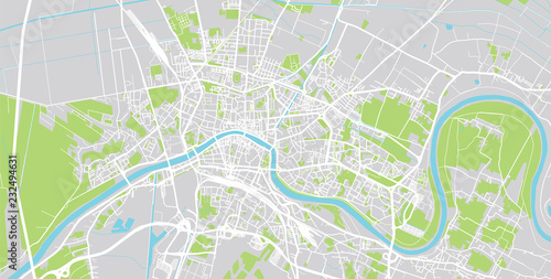 Urban vector city map of Pisa, Italy