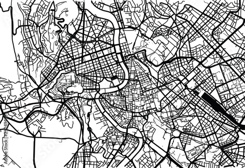 Urban vector city map of Rome, Italy