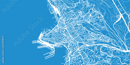 Urban vector city map of Trieste, Italy
