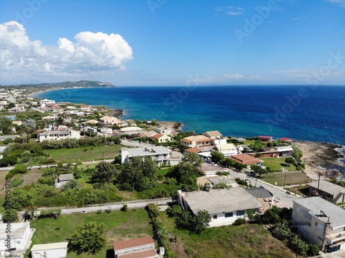 Greece aerial photo taken at the beautiful coastal town of St George South in Greece