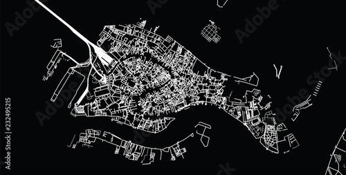 Valokuva Urban vector city map of Venice, Italy