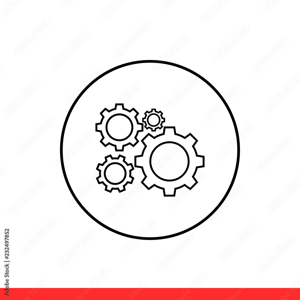 Mechanism icon, gear symbol. Vector illustration Mechanism icon, gear symbol. Vector illustration