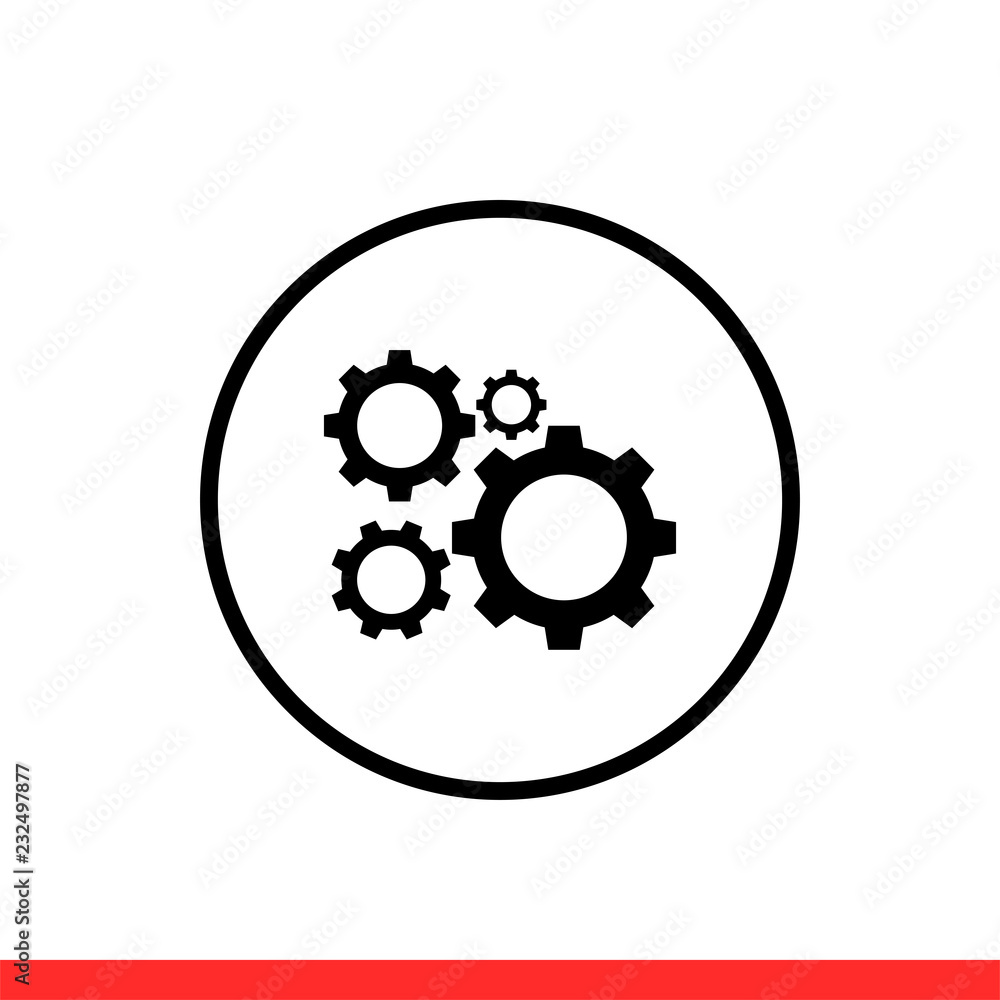 Mechanism icon, gear symbol. Vector illustration Mechanism icon, gear symbol. Vector illustration