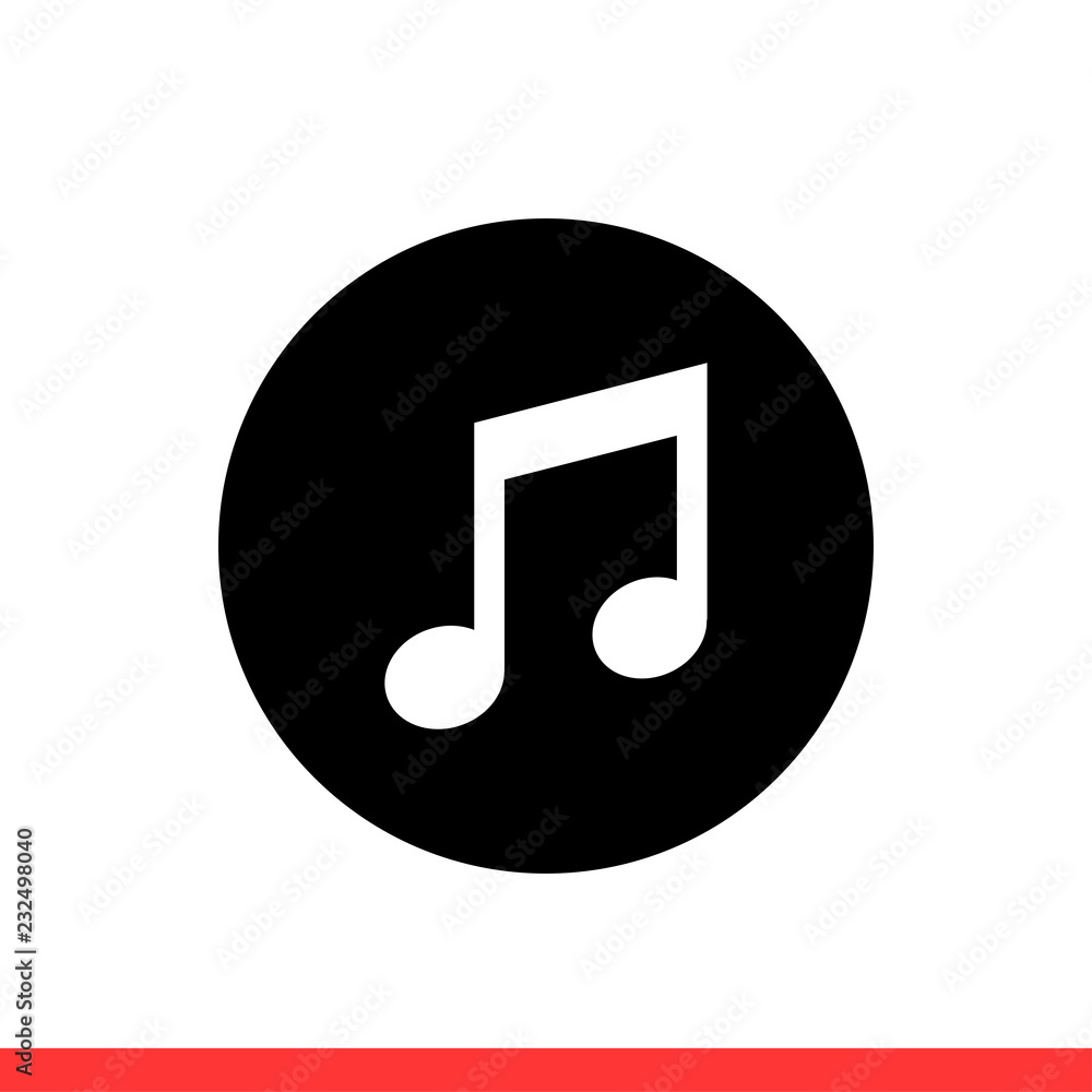 Music icon, note symbol. Vector illustration Music icon, note symbol. Vector illustration