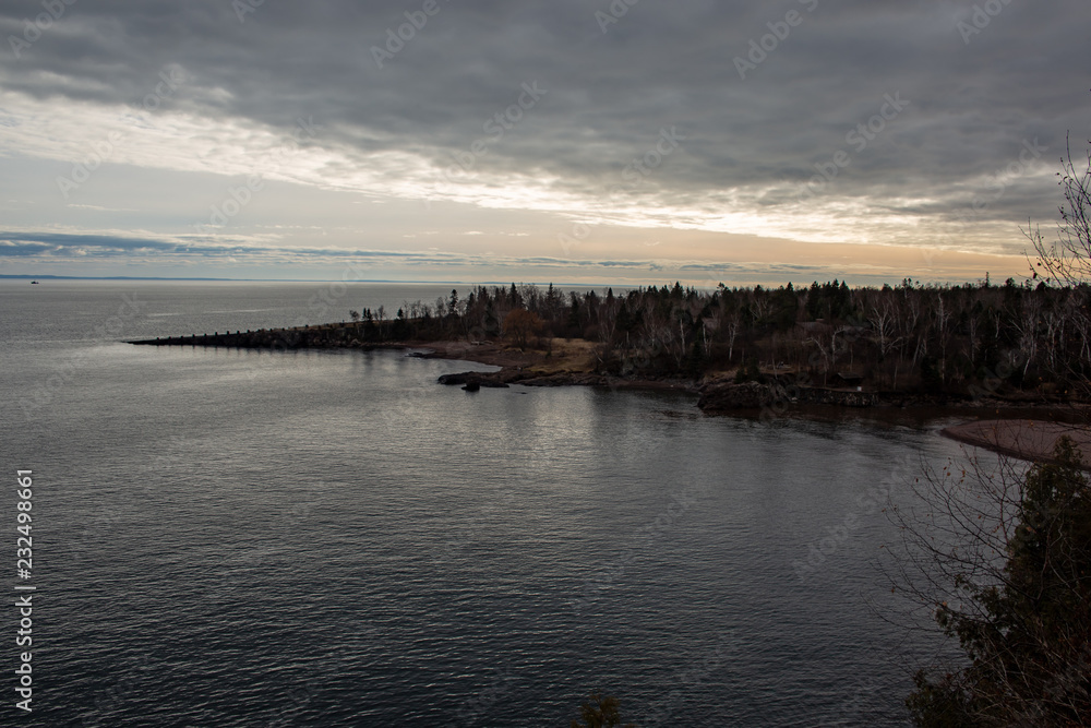 Lake Superior landscape of the water and shore