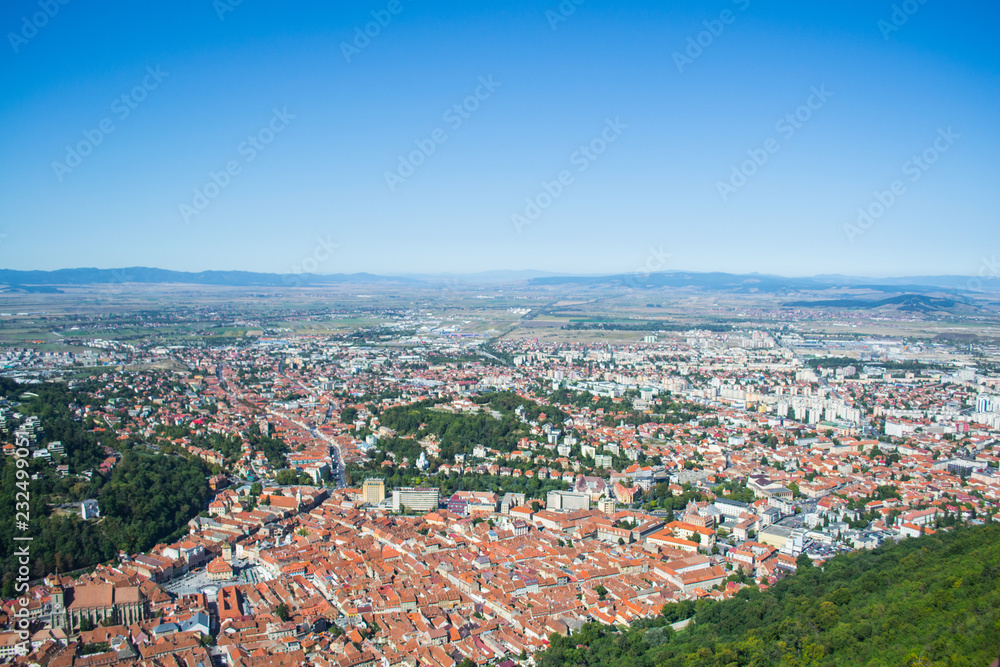Fototapeta premium Panorama view of Brasov, Romania
