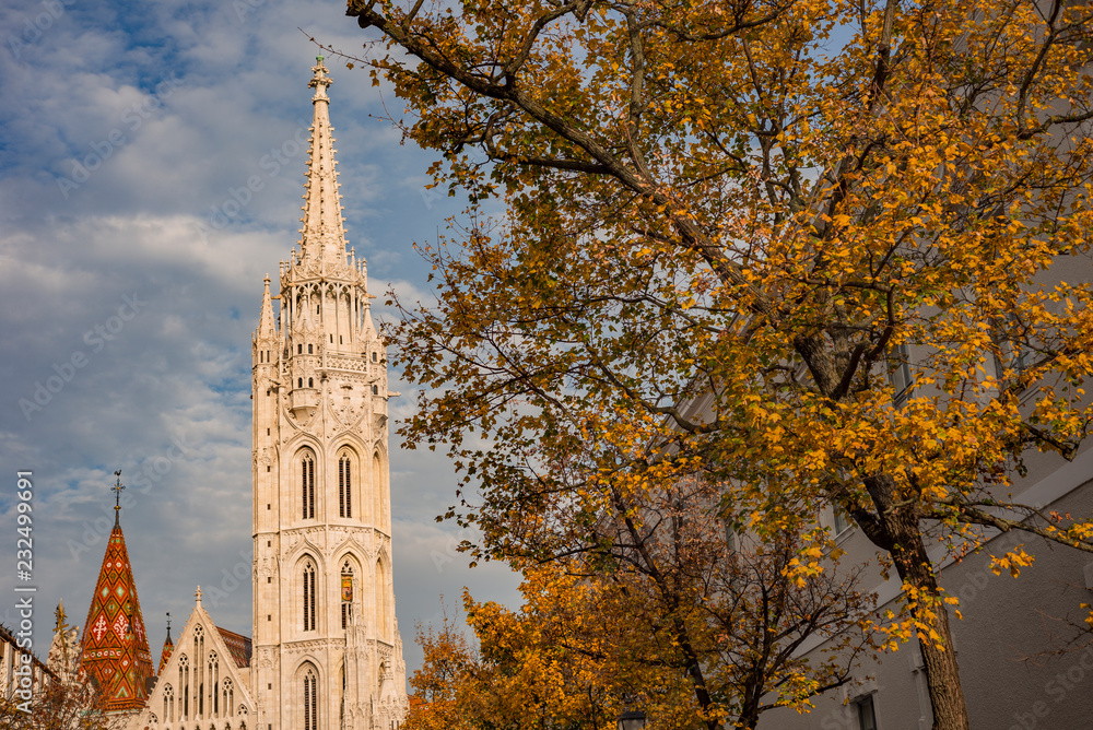 Matthias church in Budapest at autumn november Matthias church in Budapest at autumn november