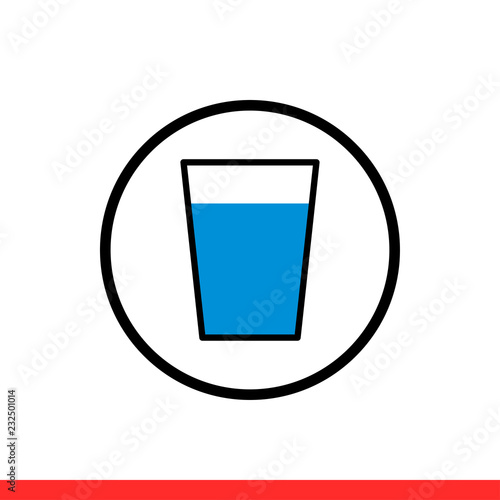 Water glass icon, vector illustration