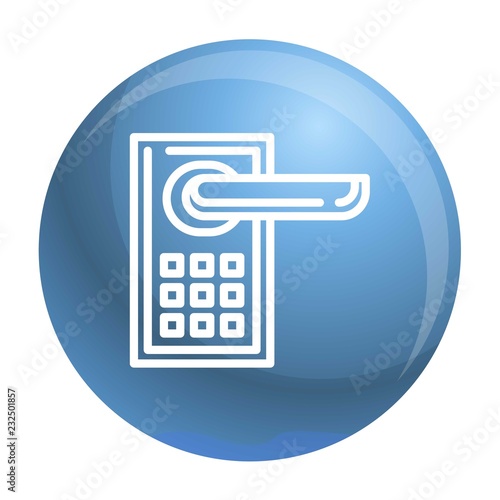 Smart door lock icon. Outline smart door lock vector icon for web design isolated on white background