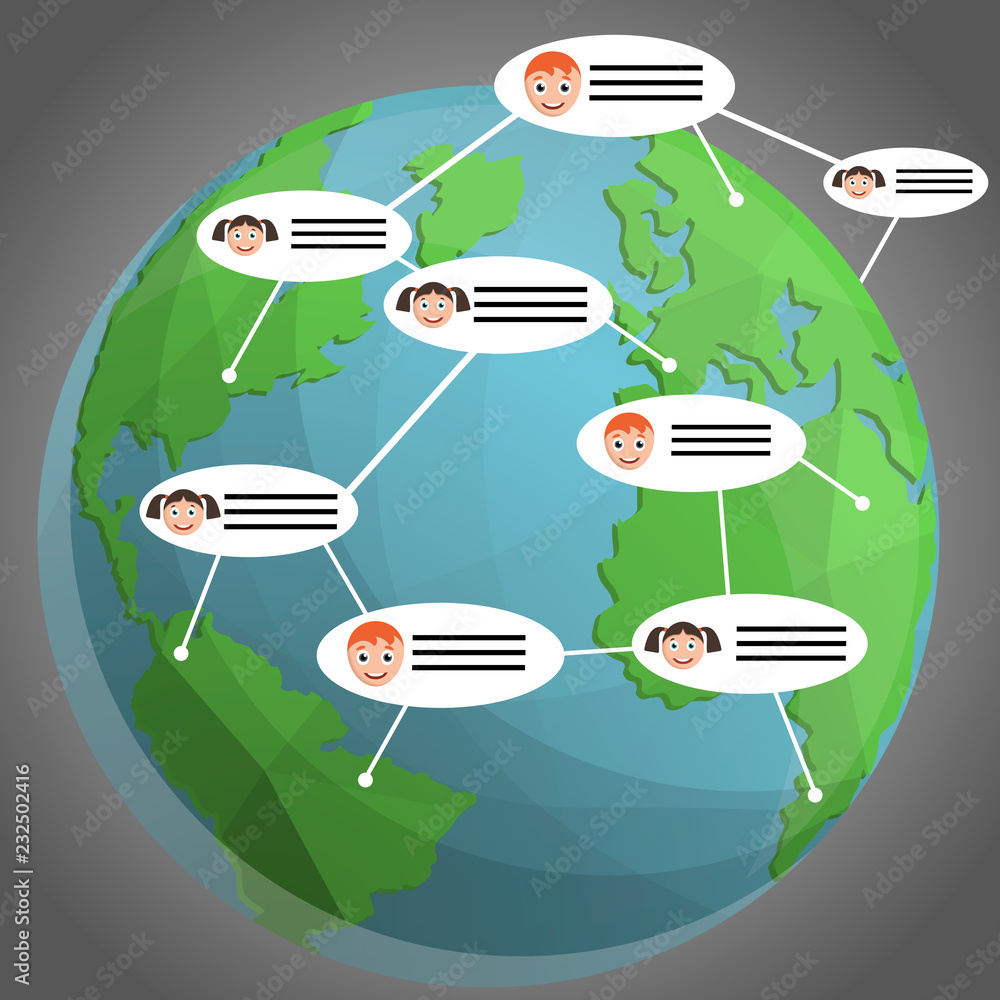 Fototapeta premium Social network media concept background vector for any web design