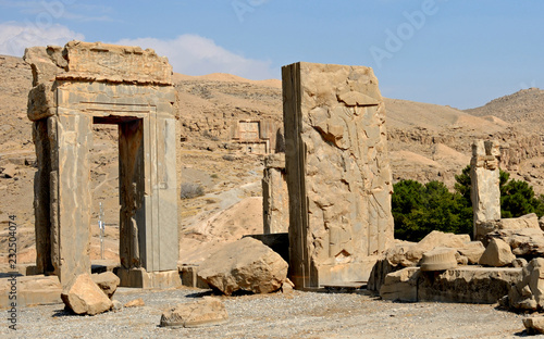 Ruinsof the ancient Persian capital city of Persepolis, Iran photo