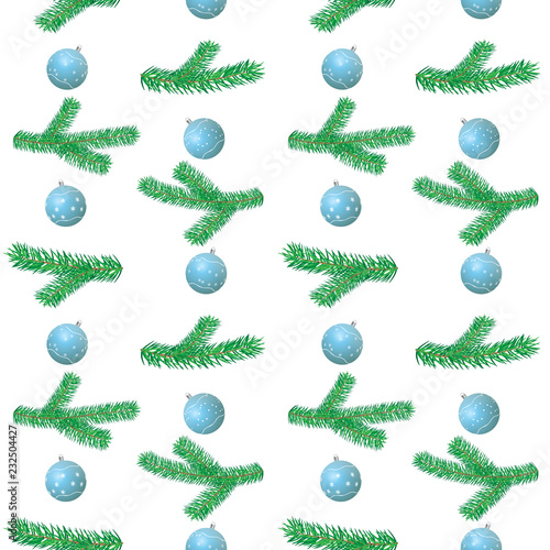 seamless, blue christmas balls wrapping paper pattern