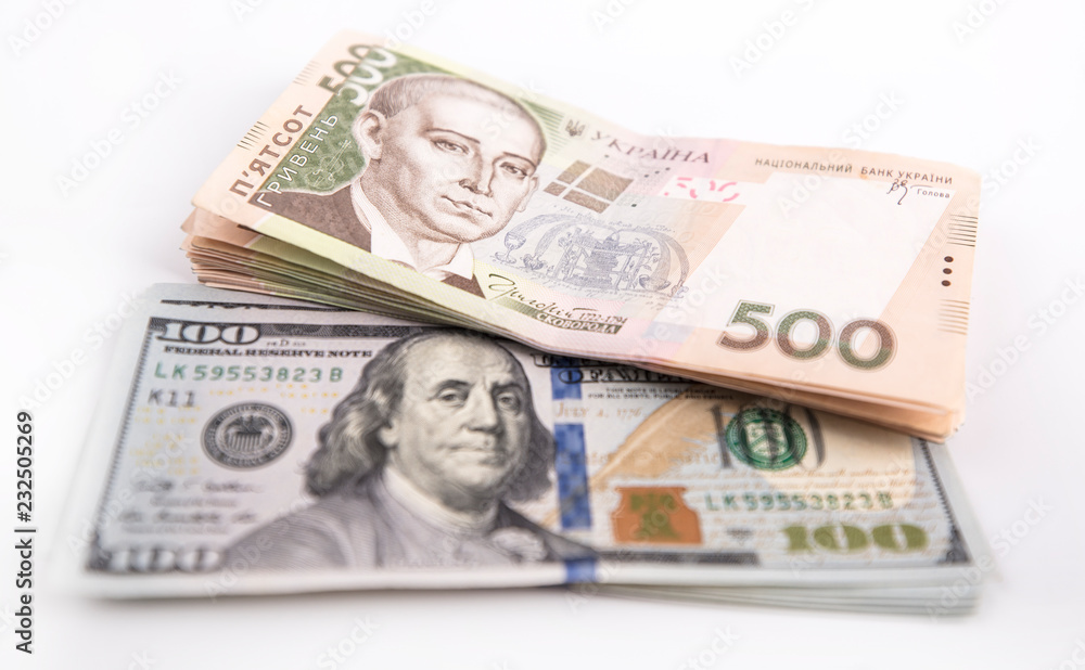 Money background, Ukrainian hryvnia and American dollar currency rate concept Money background, Ukrainian hryvnia and American dollar currency rate concept