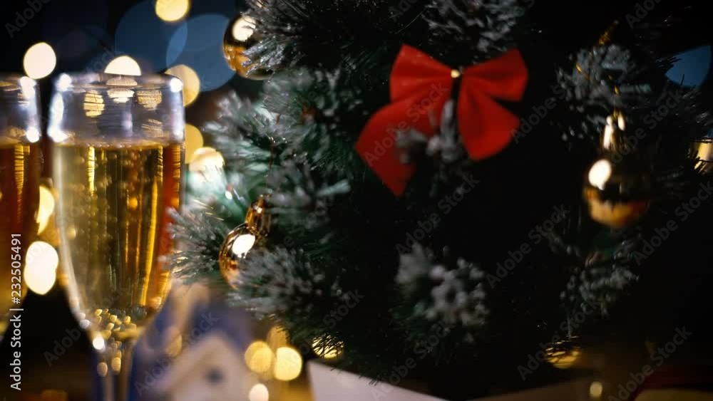 2019 Title Animation. Champagne And Christmas Tree 2019 Title Animation. Champagne And Christmas Tree
