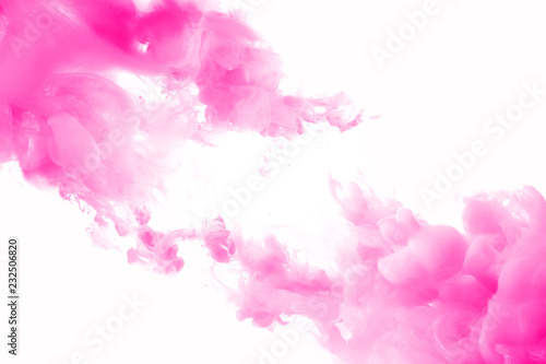 Abstract background with pink ink splashes in the water