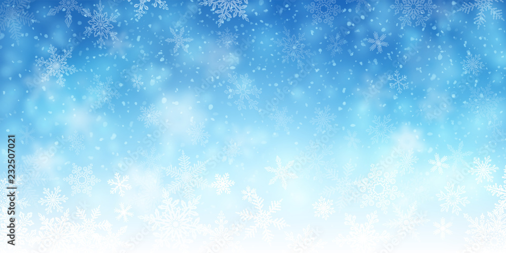 Winter Background with Blizzard
